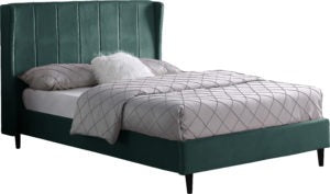 Amelia Green Velvet Fabric 4'6" Bed