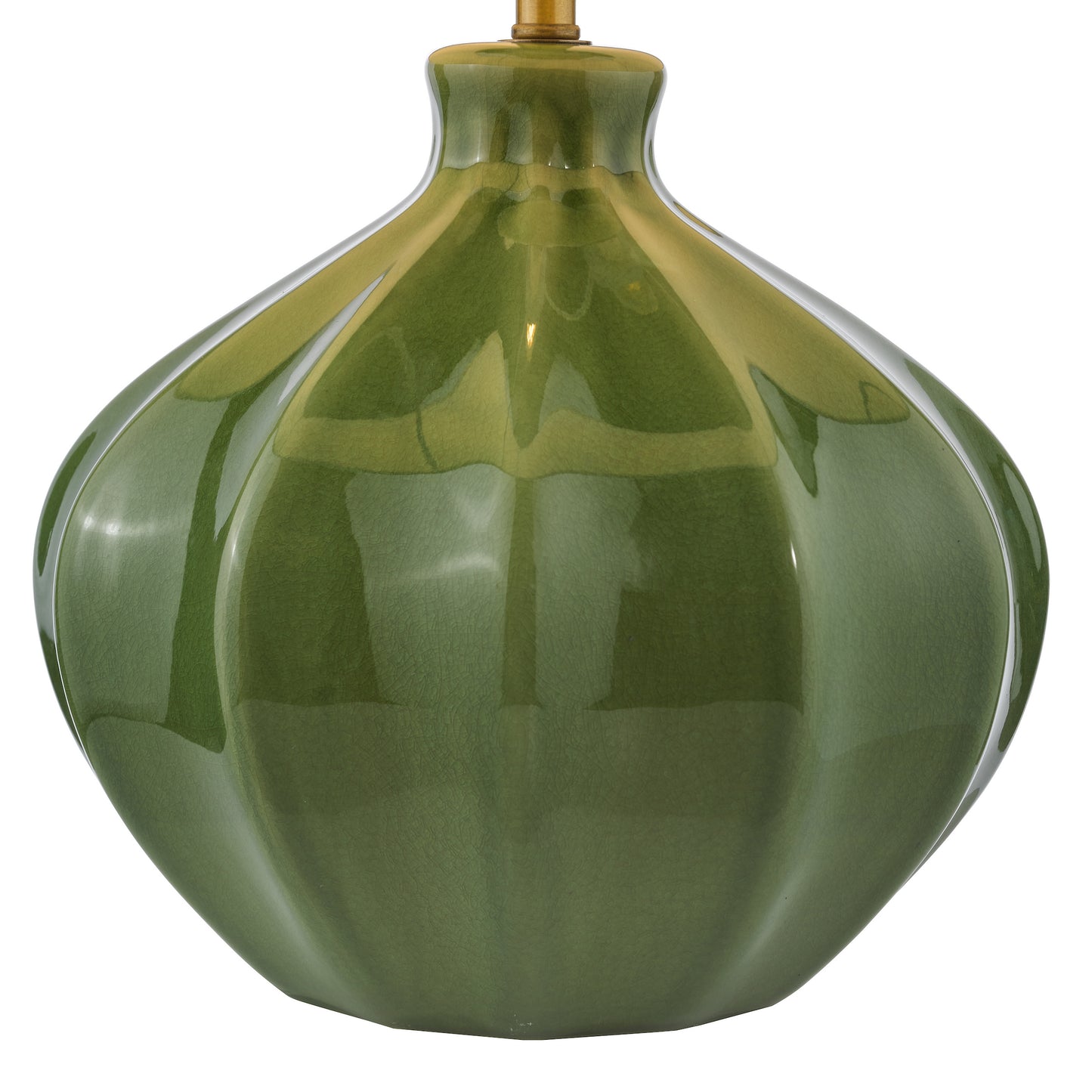 Dar Lighting Amrita Ceramic Green & Antique Brass Table Lamp With Shade