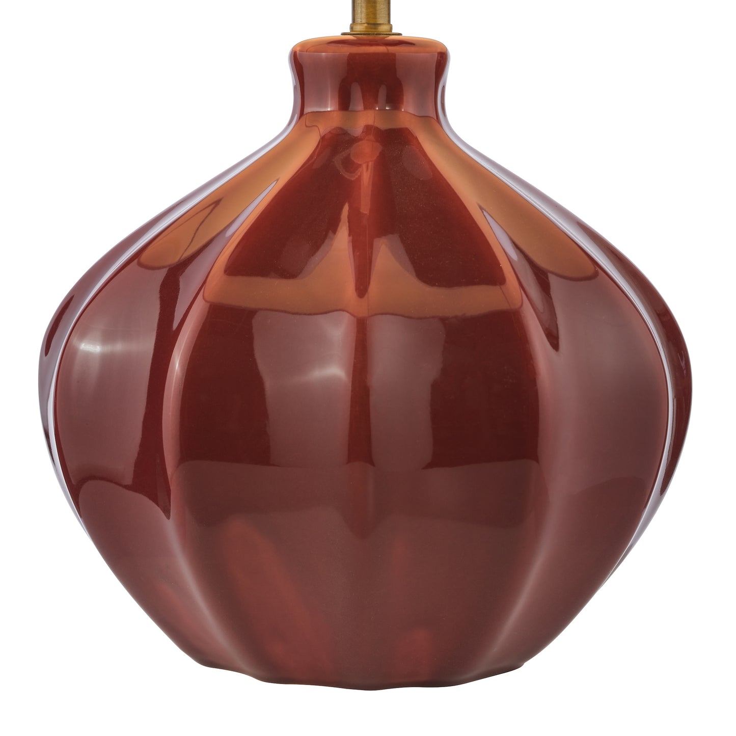 Dar Lighting Amrita Ceramic Red & Antique Brass Table Lamp With Shade