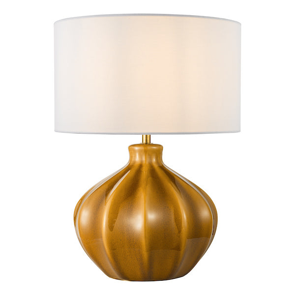 Dar Lighting Amrita Caramel & Antique Brass Table Lamp Base Only