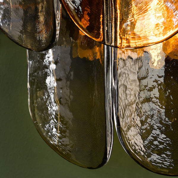Dar Lighting Anielle 3 Light Natural Brass & Tea Smoked Glass Wall Light