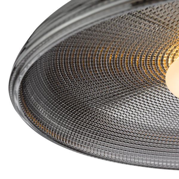 Dar Lighting Ansel Smoked Glass & Polished Black Chrome LED Flush