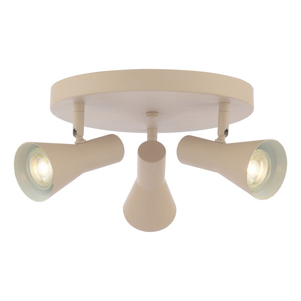 Dar Lighting Arnel 3 Light Satin Taupe Plate Spotlight