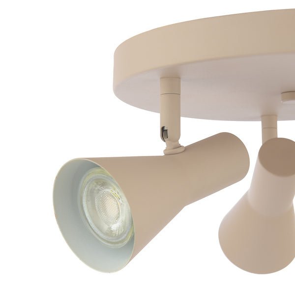Dar Lighting Arnel 3 Light Satin Taupe Plate Spotlight