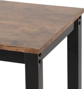 Athens Acacia Effect & Black Breakfast Bar Set