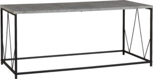 Athens Concrete Effect & Black Rectangular Coffee Table