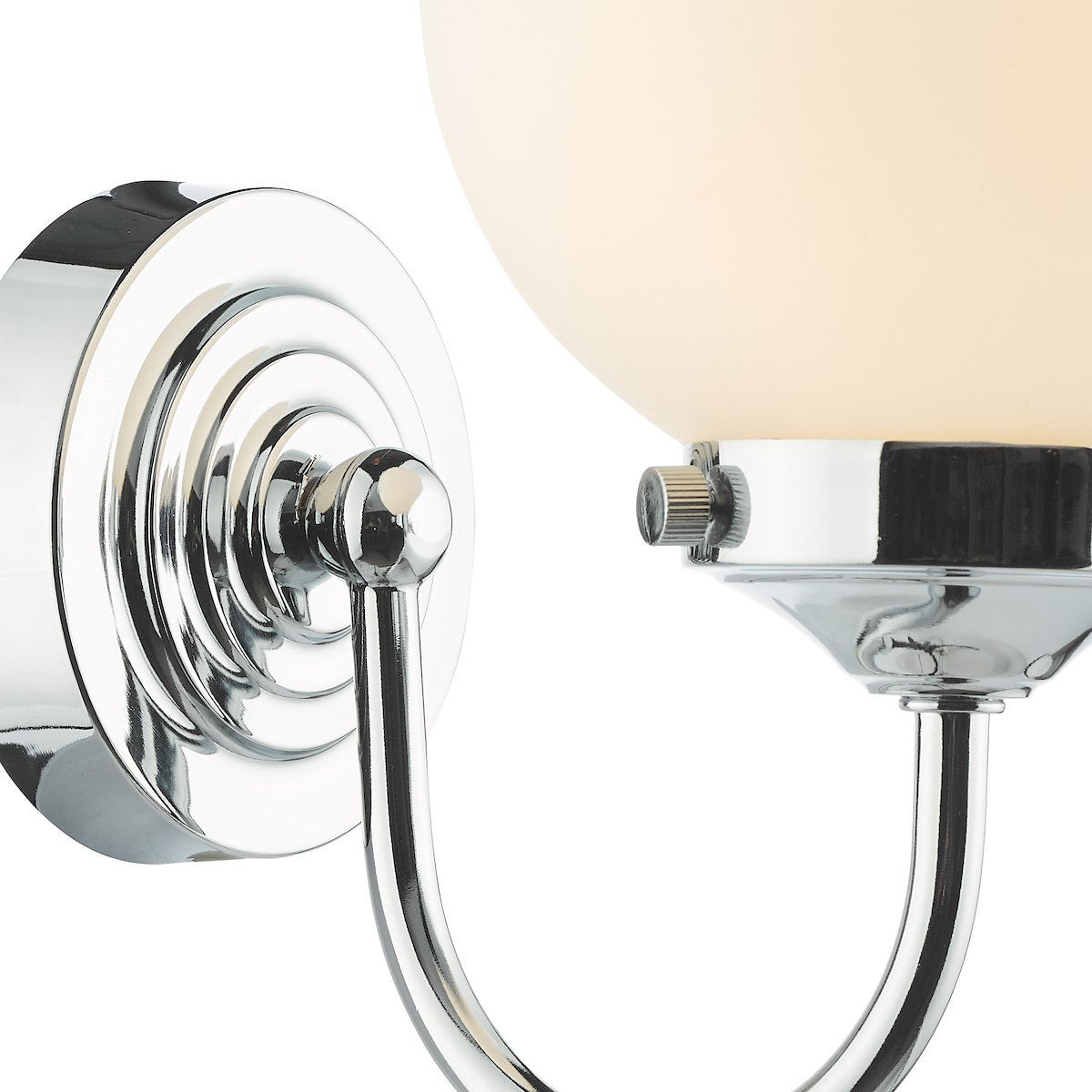 Dar Lighting Barclay Bathroom IP44 Polished Chrome & Opal Glass Wall Light