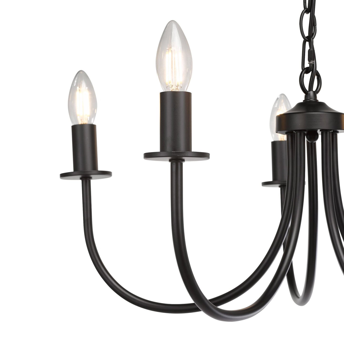 Dar Lighting Becca 5 Light Matt Black Pendant Fitting Only