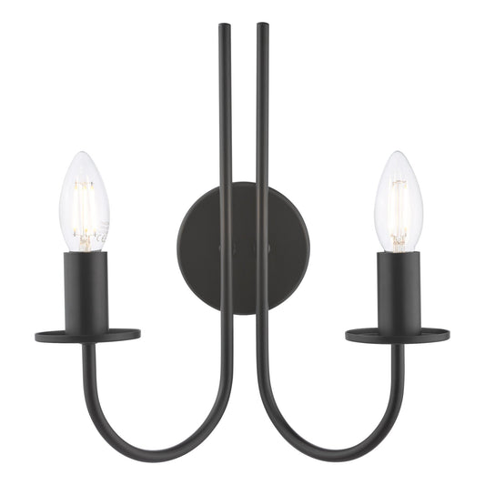 Dar Lighting Becca 2 Light Matt Black Wall Light (Bracket Only)
