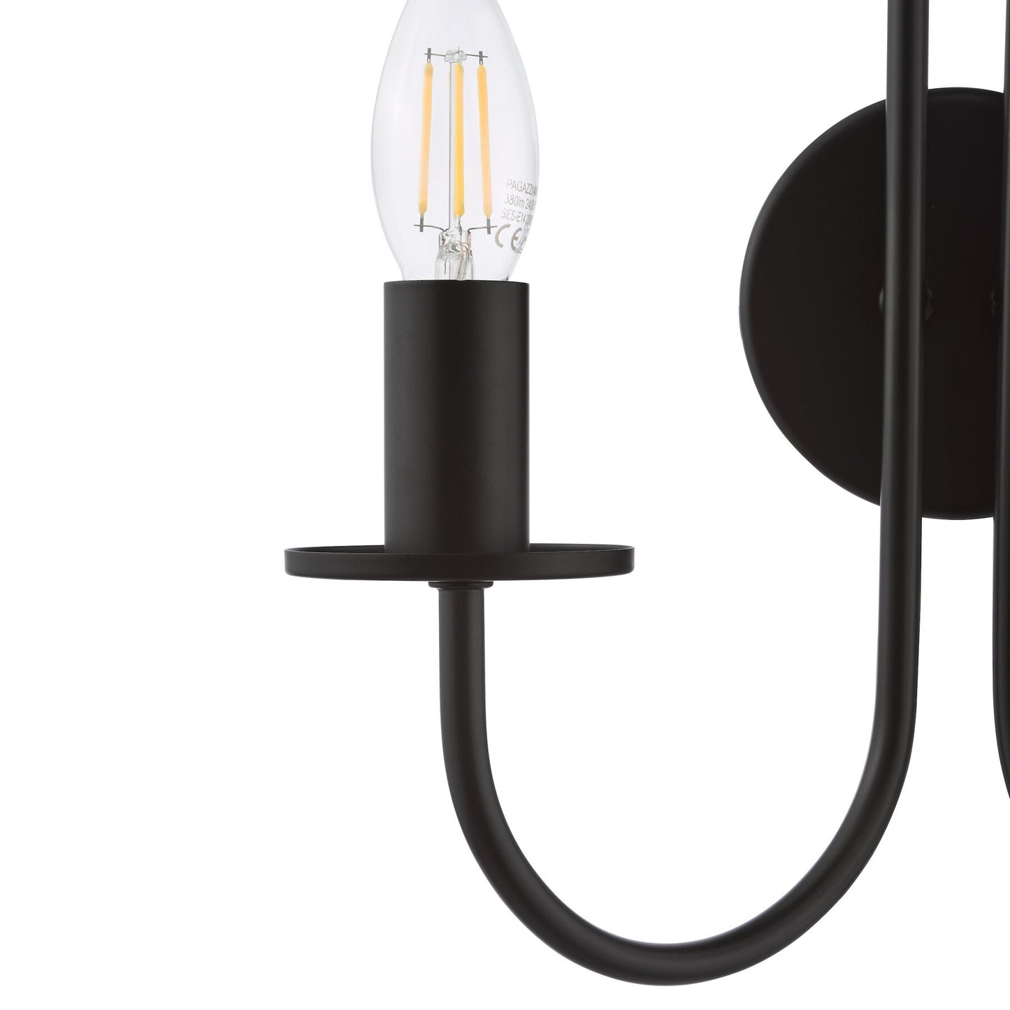 Dar Lighting Becca 2 Light Matt Black Wall Light Bracket Only