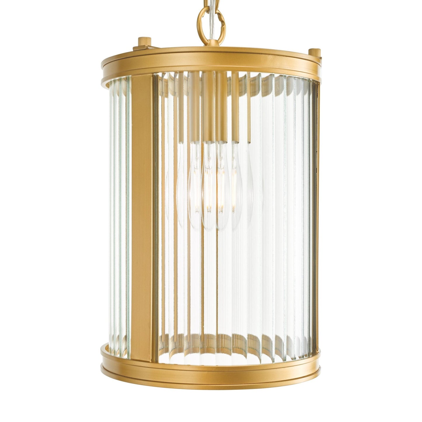 Dar Lighting Bianka Bronze & Ribbed Glass Pendant
