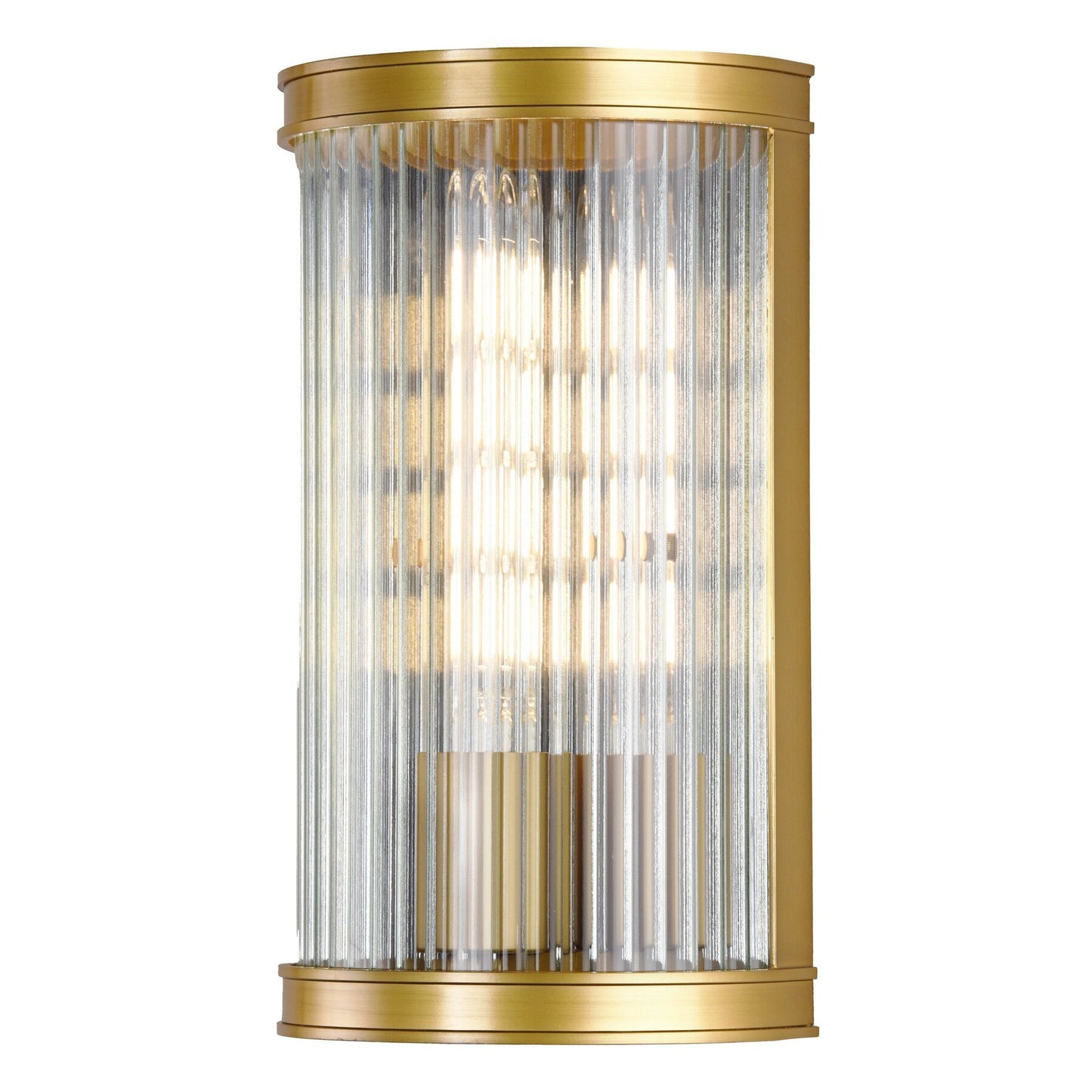 Dar Lighting Bianka Bronze & Ribbed Glass Wall Light