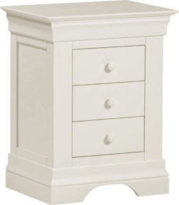 Bordeaux 3 Drawer Ivory Bedside Table