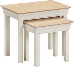 Bordeaux Ivory & Oak Nest of 2 Tables