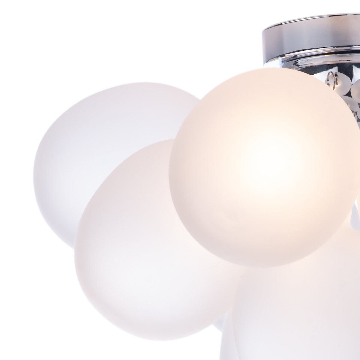 Dar Lighting Bubbles 4 Light Polished Chrome & Frosted Glass Flush