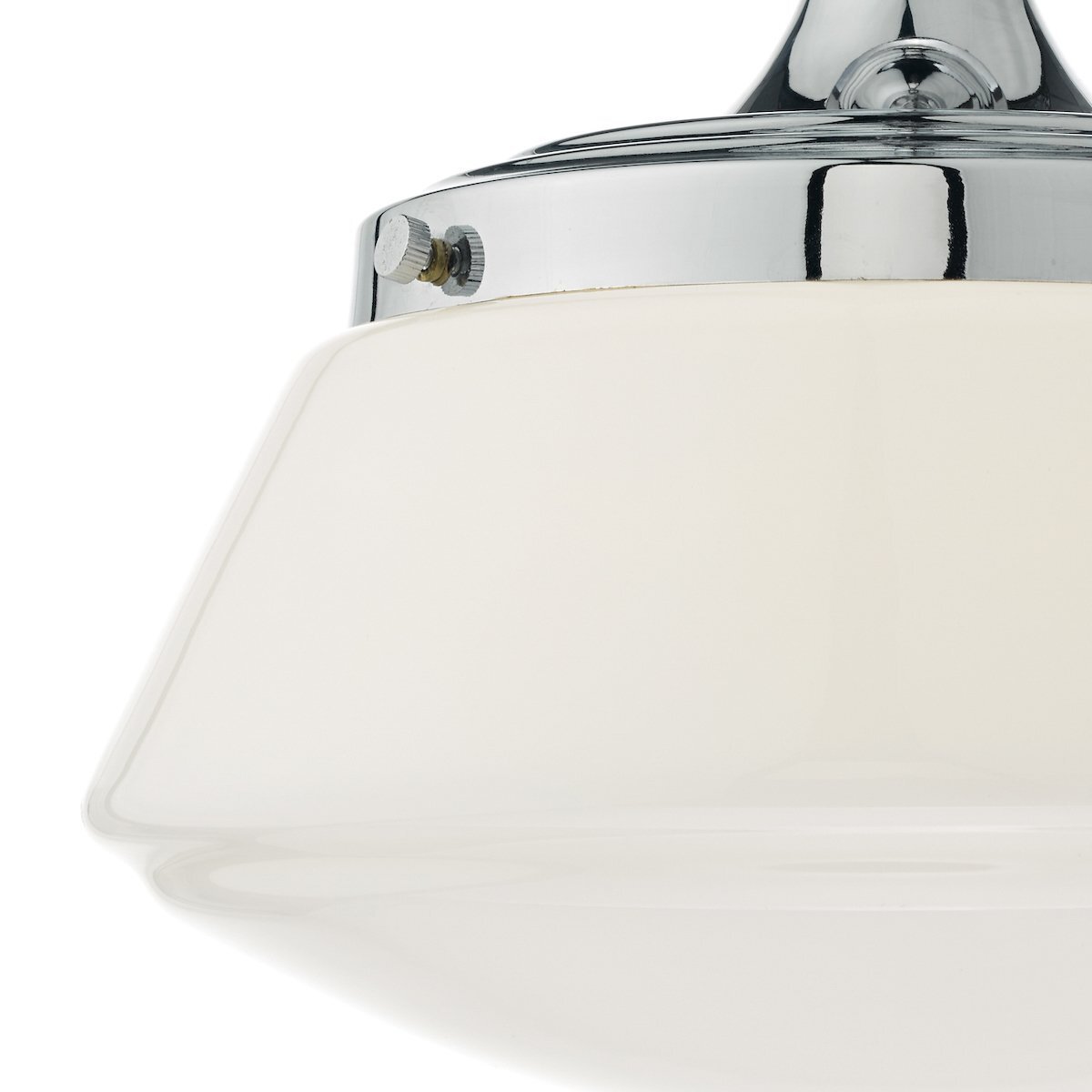 Dar Lighting Caden Bathroom IP44 Polished Chrome & Opal Glass Semi Flush