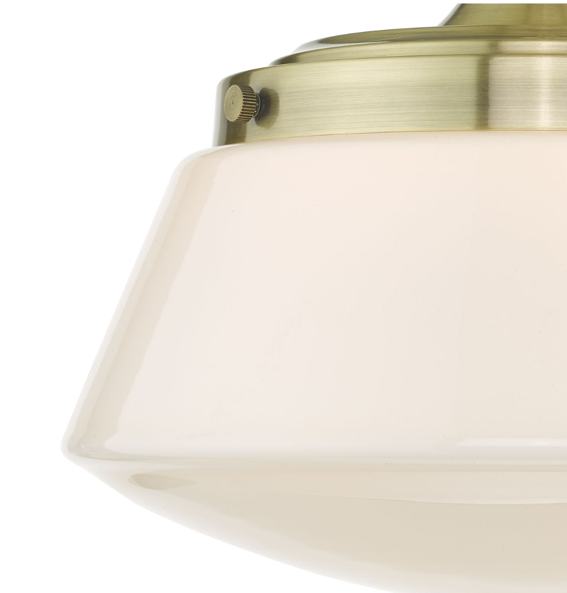 Dar Lighting Caden Bathroom IP44 Antique Brass & Opal Glass Semi Flush
