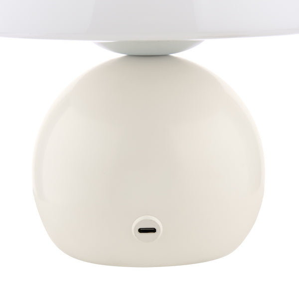 Dar Lighting Caesar LED Rechargeable White & Opal Glass Table Lamp