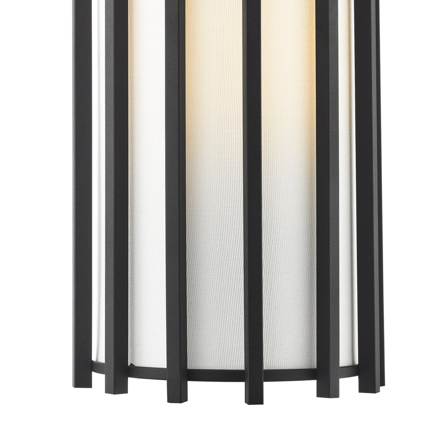 Dar Lighting Cagliari Matt Black Wall Light With Ivory Shade