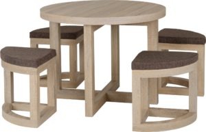 Cambourne Sonoma Oak Effect Veneer & Brown Linen Fleck Stowaway Dining Set