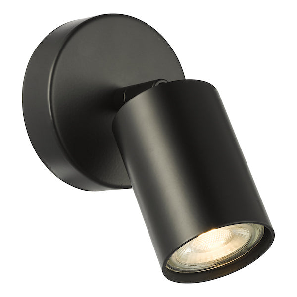 Dar Lighting Cawley Matt Black Single Spotlight