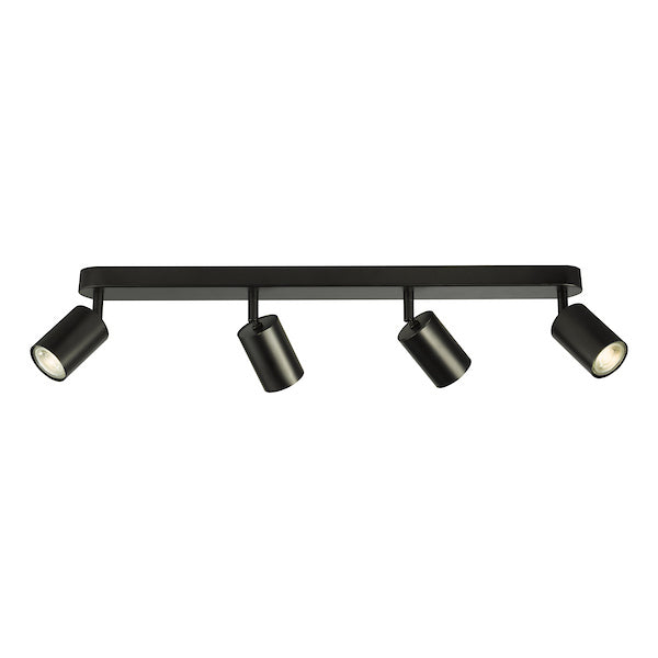 Dar Lighting Cawley 4 Light Matt Black Plate Spotlight