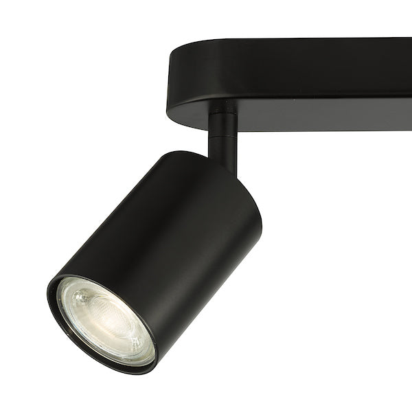 Dar Lighting Cawley 4 Light Matt Black Plate Spotlight