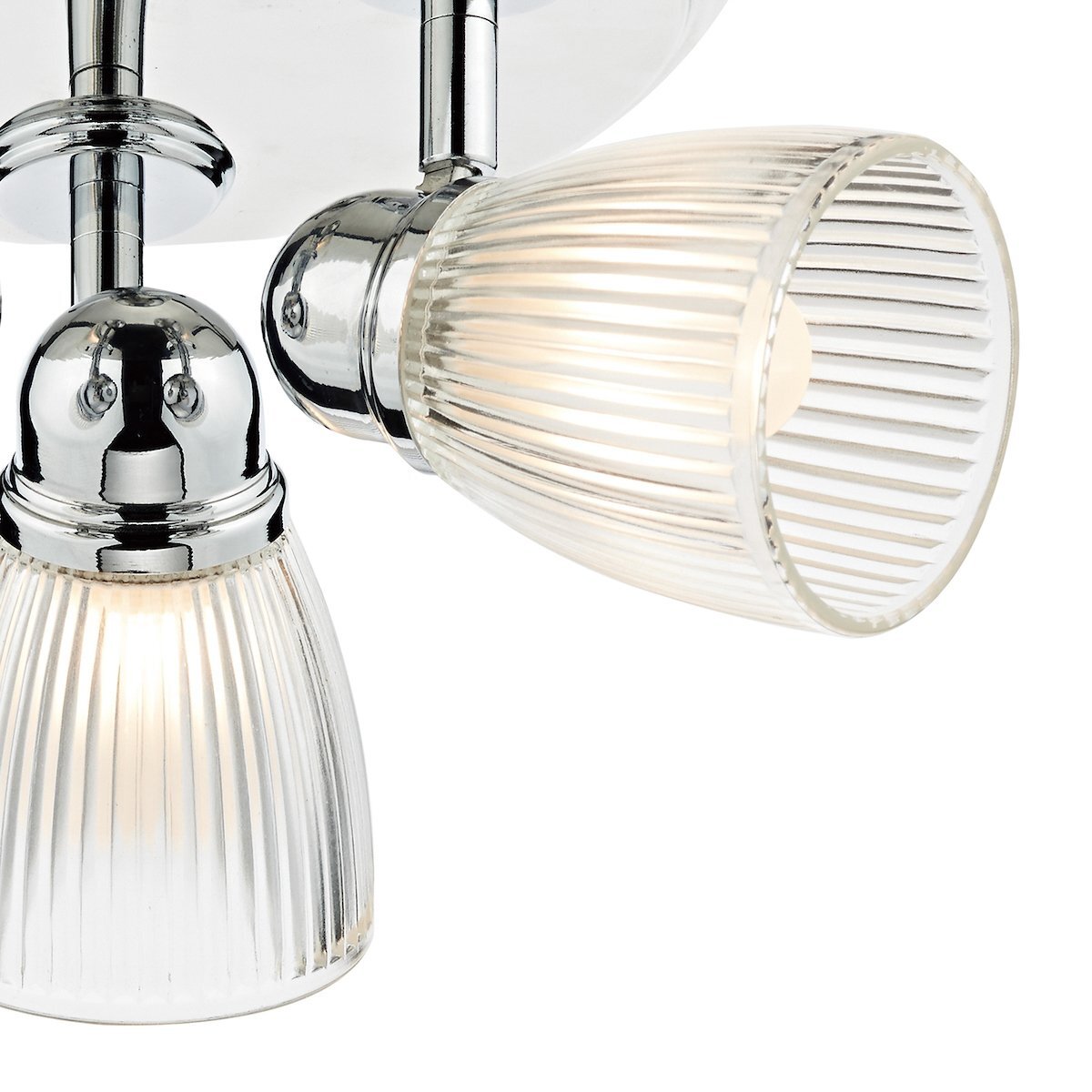 Dar Lighting Cedric Bathroom IP44 3 Light Polished Chrome & Glass Spotlight