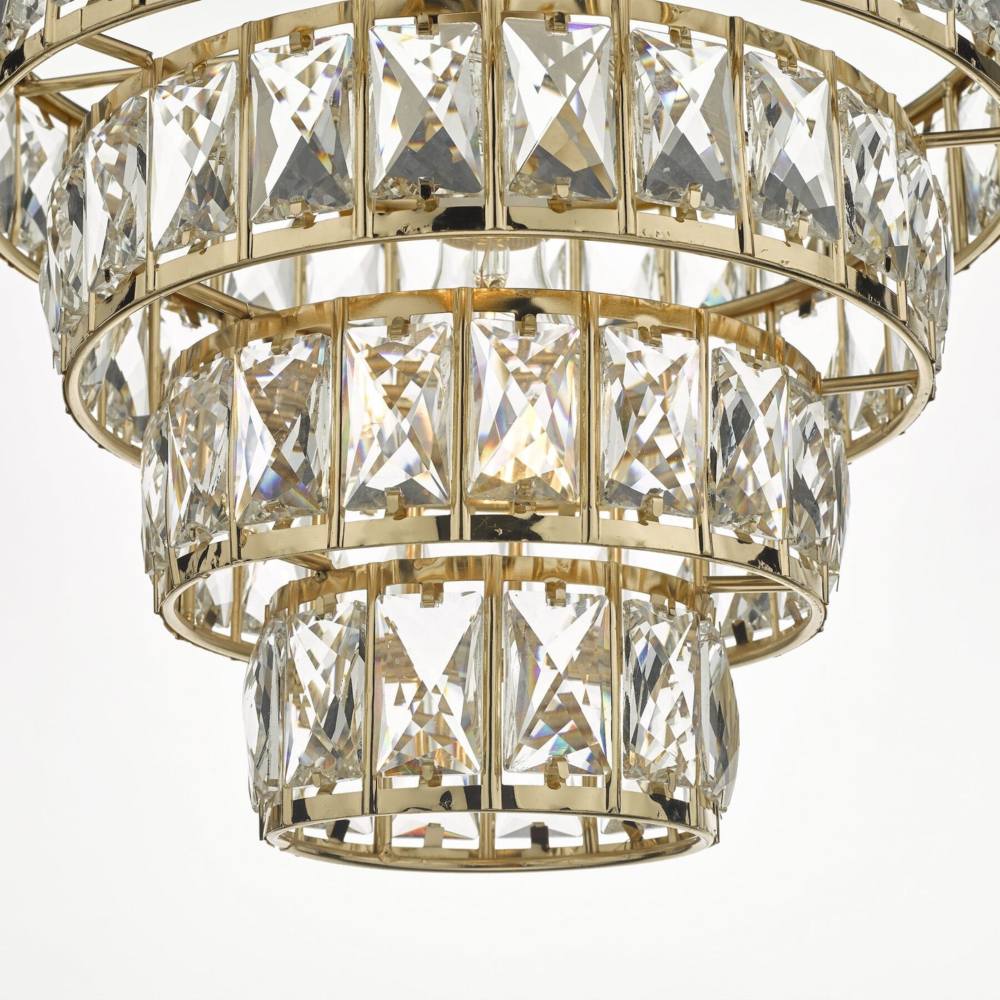 Dar Lighting Cerys 1 Light 4 Tier Crystal & Gold Pendant