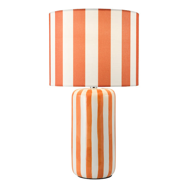 Dar Lighting Cicada Orange & Polished Chrome Table Lamp With Shade