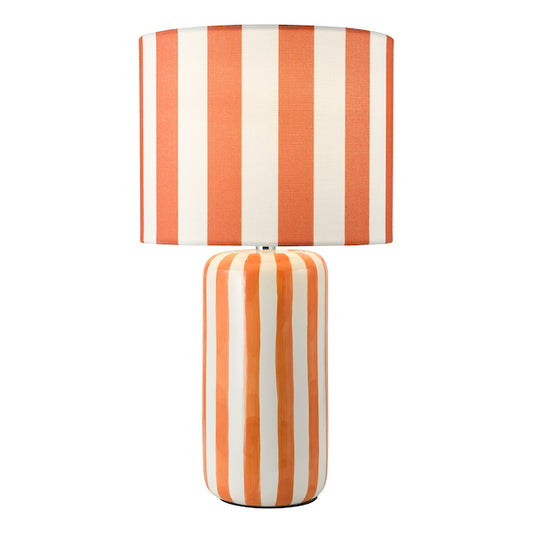 Dar Lighting Cicada Orange & Polished Chrome Table Lamp With Shade