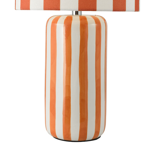 Dar Lighting Cicada Orange & Polished Chrome Table Lamp With Shade