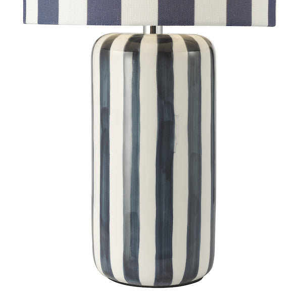 Dar Lighting Cicada Blue & Polished Chrome Table Lamp With Shade