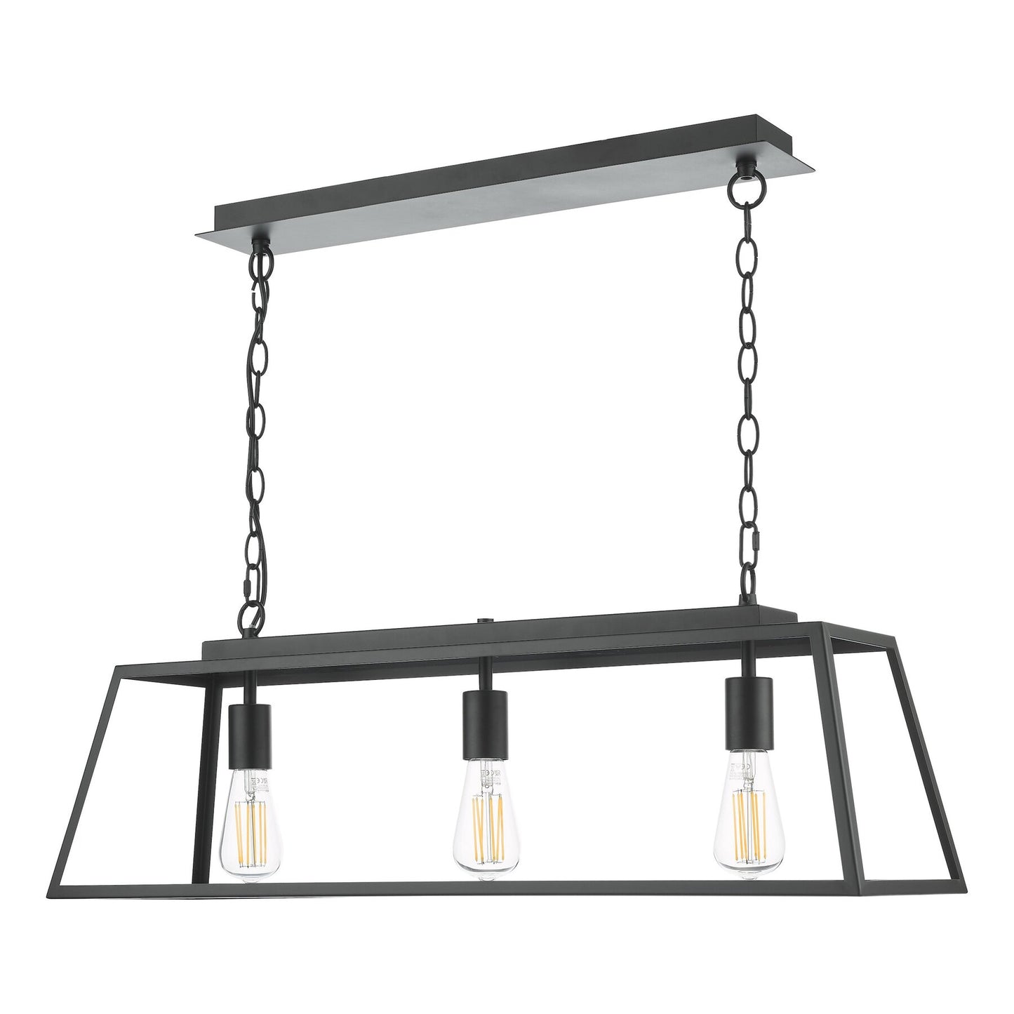 Dar Lighting Claudia 3 Light Matt Black Bar Pendant