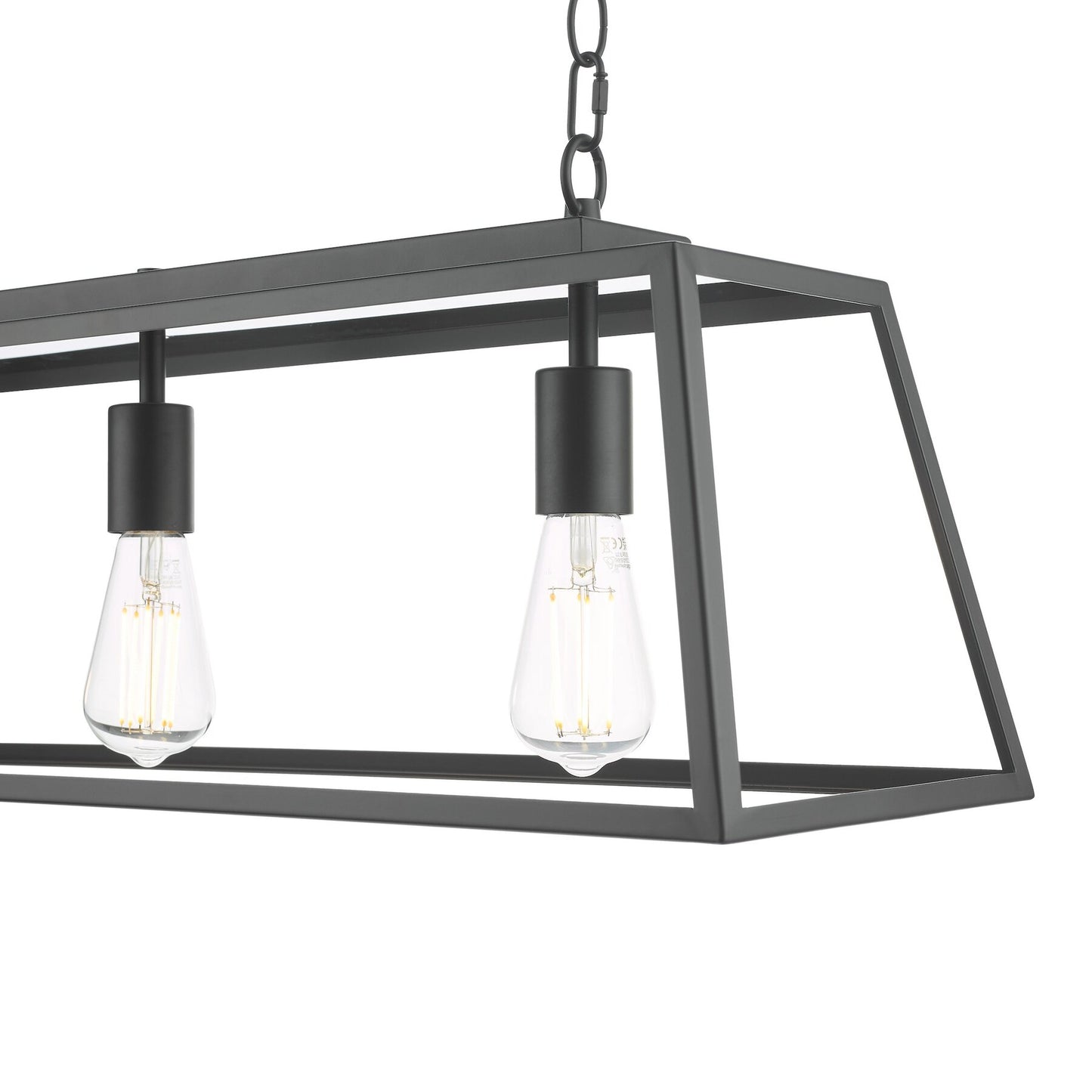 Dar Lighting Claudia 3 Light Matt Black Bar Pendant