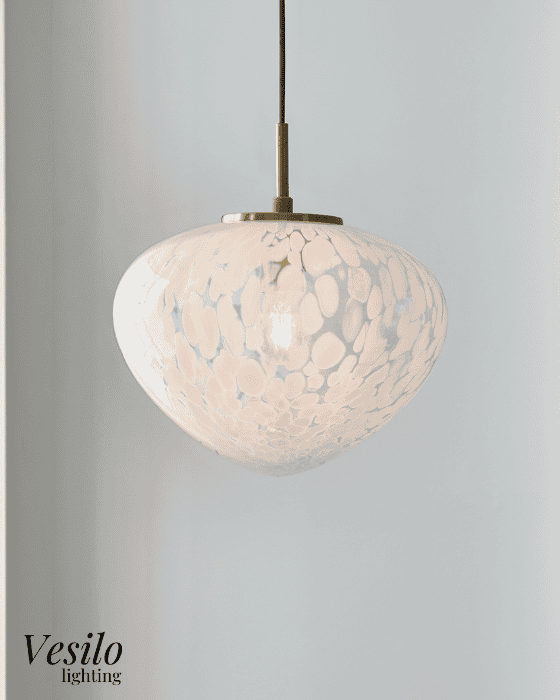 Vesilo Lighting Confetti Glass Satin Brass Single Pendant