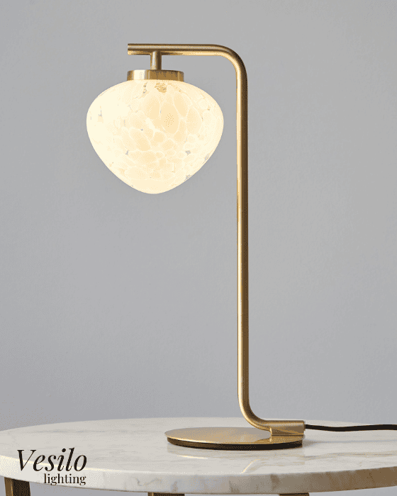 Vesilo Lighting Confetti Glass Satin Brass Table Light