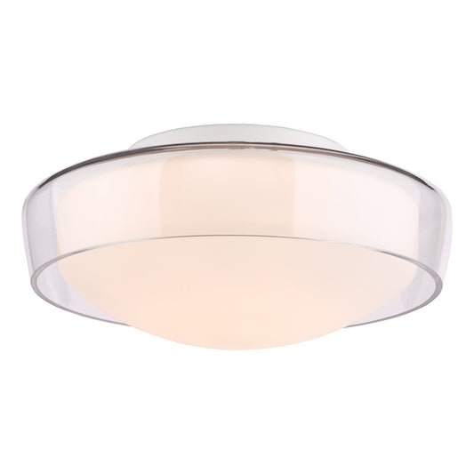 Dar Lighting Dagon Bathroom IP44 3 Light Clear & Opal Glass Flush