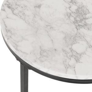 Dallas Marble & Black Side Table