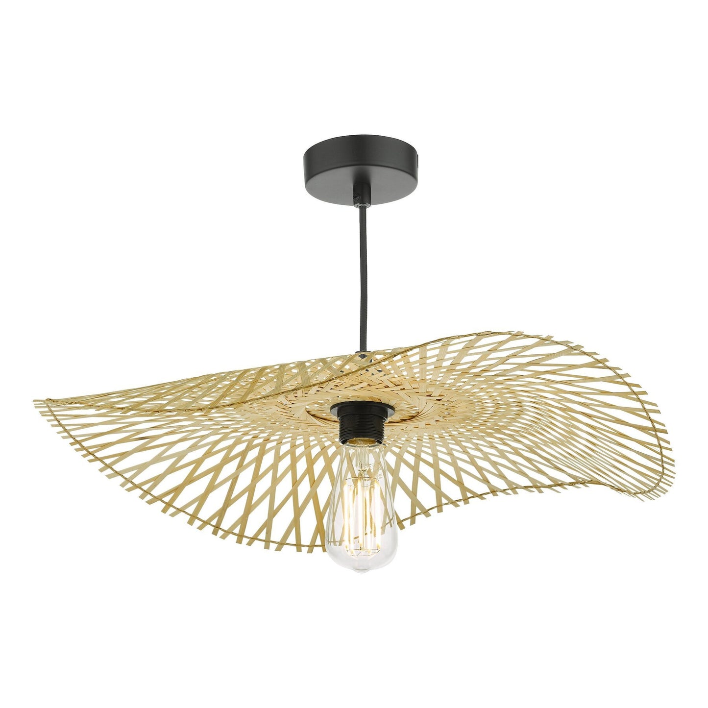 Dar Lighting Deja Natural Rattan Easy Fit Pendant