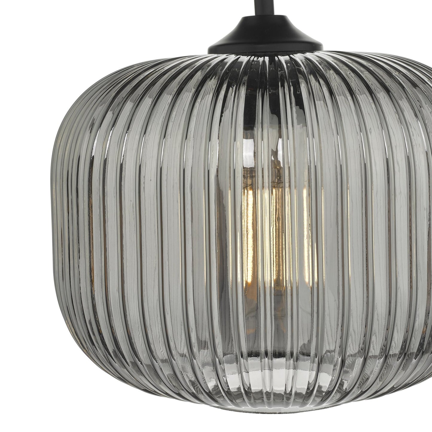 Dar Lighting Demarius Black & Smoked Glass Pendant