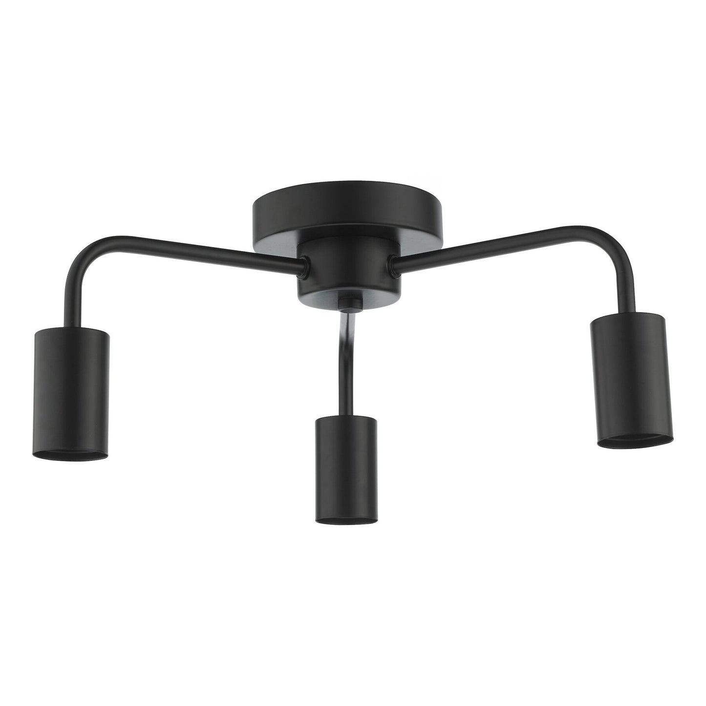 Dar Lighting Dena 3 Light Matt Black Semi-Flush