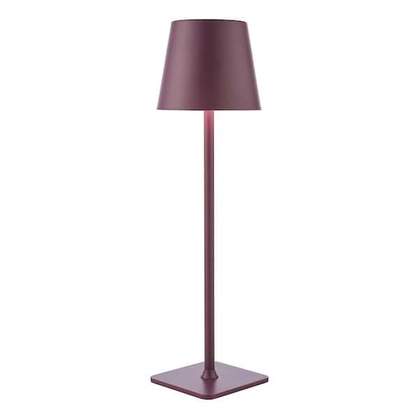 Dar Lighting Derrick LED IP54 Satin Purple Rechargeable Outdoor Table Lamp