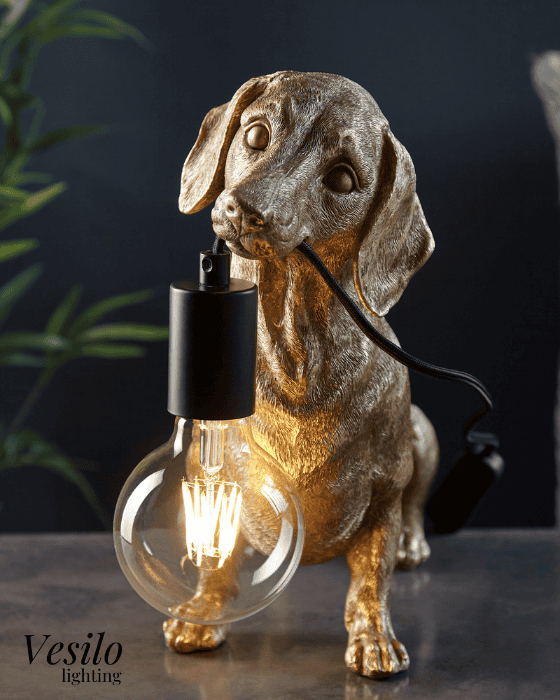 Vesilo Lighting Dog Vintage Gold Table Light