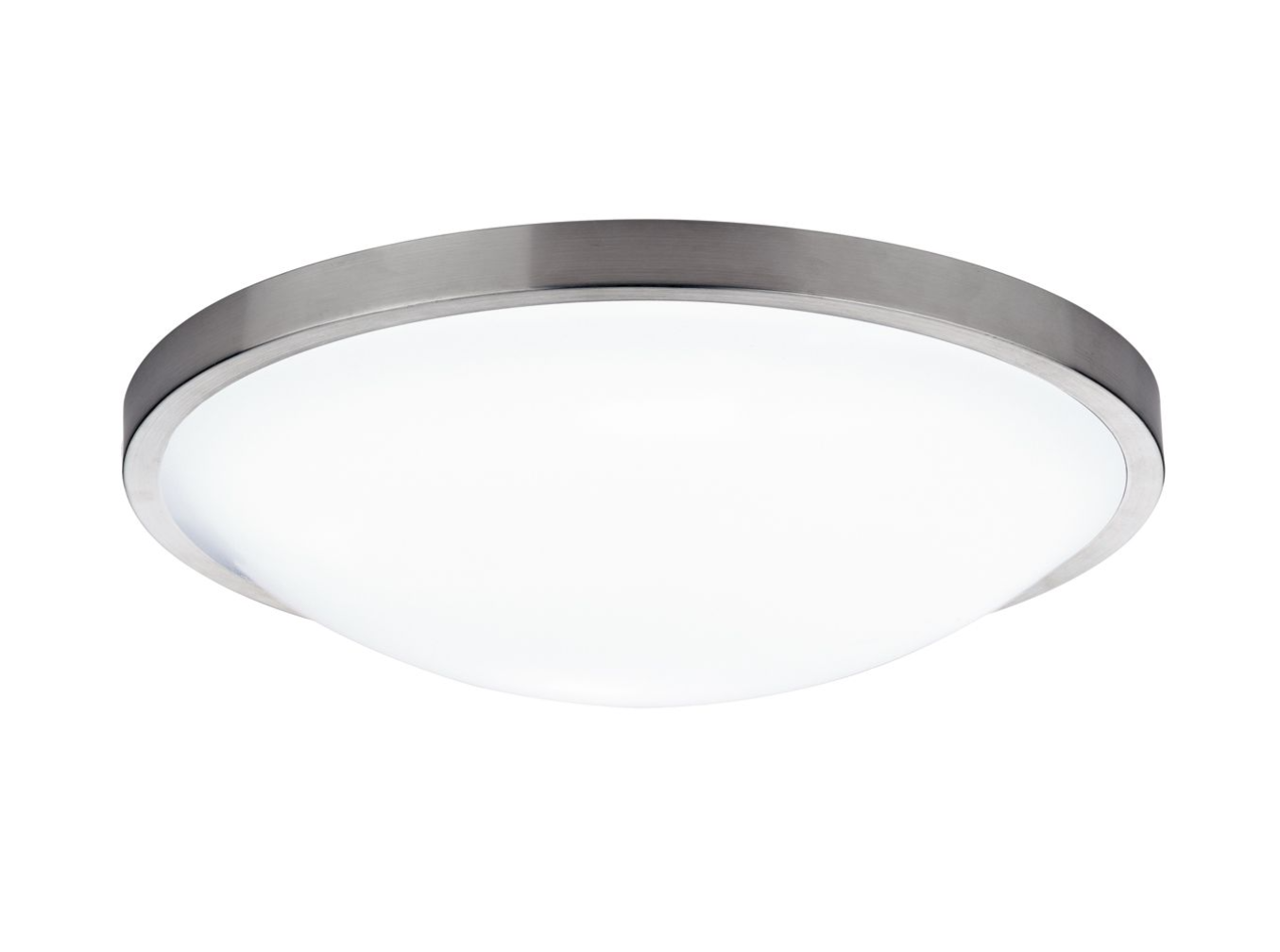 Dar Lighting Dover Bathroom IP44 Satin Chrome & White Acrylic Flush