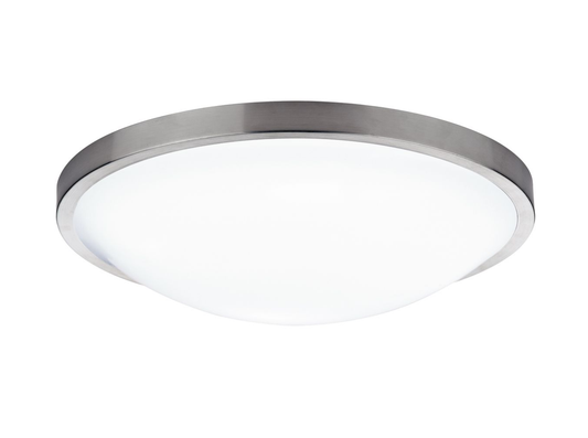Dar Lighting Dover Bathroom IP44 Satin Chrome & White Acrylic Flush