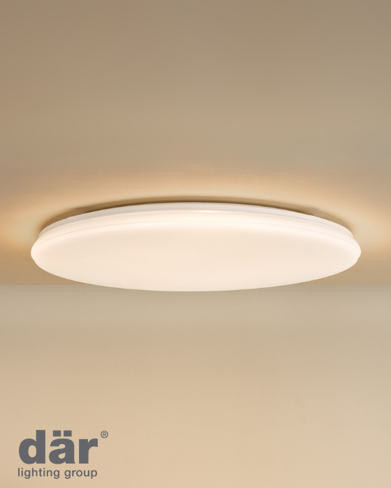 Dar Lighting Duena LED White Frosted Acrylic Flush