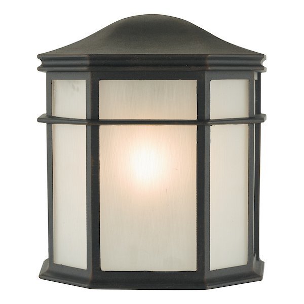 Dar Lighting Dulbecco Outdoor IP44 Black Opal Acrylic Wall Light