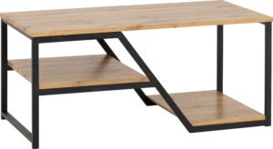 Durham Light Oak Effect & Black Coffee Table
