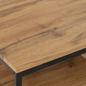 Durham Light Oak Effect & Black Coffee Table